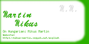 martin mikus business card